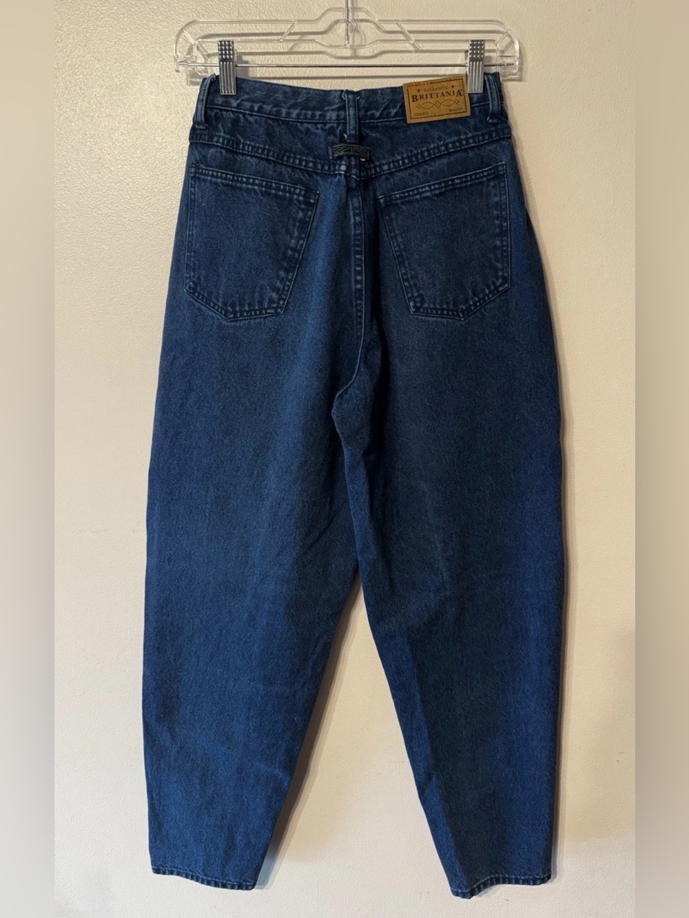 Vintage Britannia Jeans Size 6 High Rise Pleated Tapered Mom Jeans 100% Cotton - Picture 2 of 9